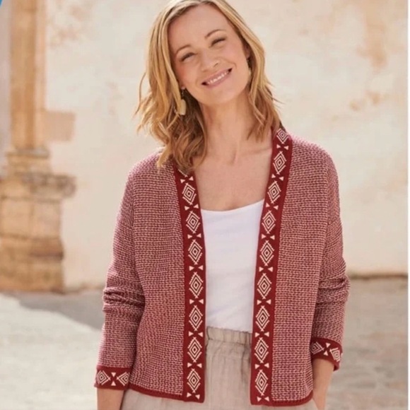 100% Organic Cotton Woolovers Womens Open Embroidered Placket Cardigan Size: S - Picture 15 of 15